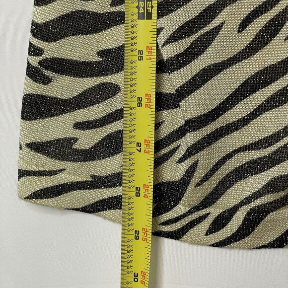 Y2K Iris Singer Cardigan M Patchwork Animal Print Leopard Glitter Mob Wife Glam - Picture 7 of 9